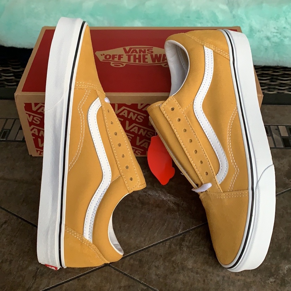 VANS OLD SKOOL OCHRE/TRUE WHITE MEN’S - Picture 2 of 16